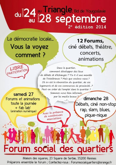 Affiche Forum des quartiers - 24-28 sept 2014