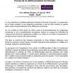 Forum de la différenciation territoriale - Sciences-Po Rennes
